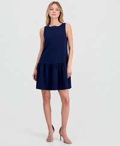 Robbie Bee Petite Drop-waist Sleeveless Dress In Blue