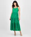 Robbie Bee Petite Lace-trim Sleeveless Tiered Maxi Dress