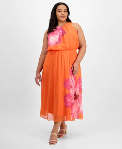 Robbie Bee Plus Size Printed Sleeveless Maxi Dress
