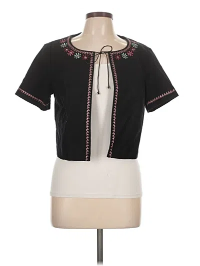 Pre-owned Robbie Bee Short Sleeve Blouse In Black