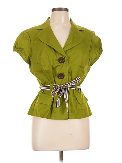 Pre-owned Robbie Bee Short Sleeve Blouse In Green
