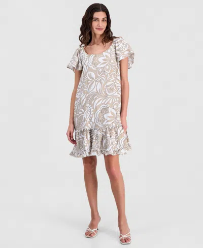 Robbie Bee Women's Convertible-neckline Dress In White