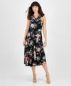 Robbie Bee Women's Cowl-neck Sleeveless Midi Dress In Blue
