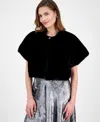 Robbie Bee Women's Faux Fur Caplet In Black