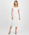 Robbie Bee Women's Fit & Flare Tie-back Midi Dress In White