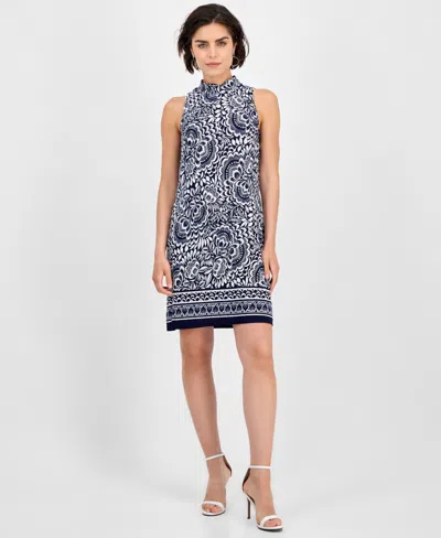 Robbie Bee Women's Mock-neck Sheath Dress In Multi