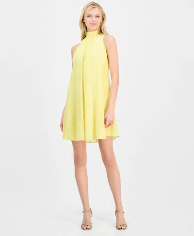 Robbie Bee Women's Mock-neck Shift Dress In Yellow