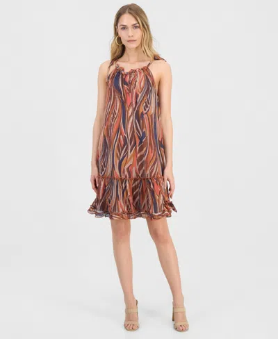 Robbie Bee Women's Printed Halter A-line Dress In Multi