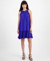 Robbie Bee Women's Ruffled A-line Dress In Blue
