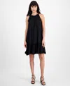 Robbie Bee Women's Ruffled A-line Dress In Black