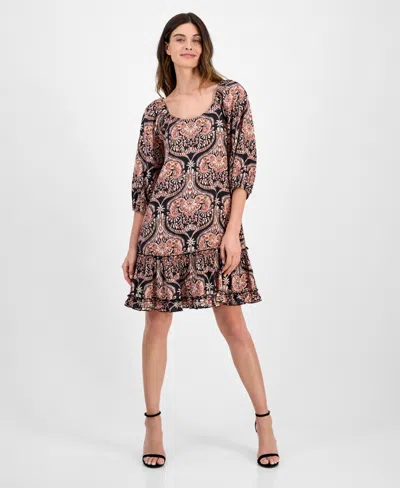 Robbie Bee Women's Ruffled Shift Dress In Multi