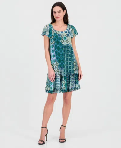 Robbie Bee Women's Short-sleeve On/off Shoulder Mini Dress In Green