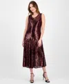 Robbie Bee Women's Sleeveless Cowl Neck Midi Dress In Red