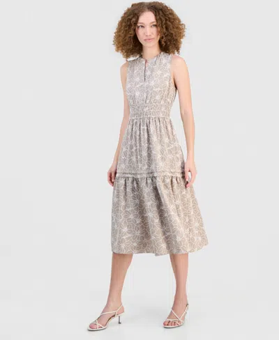 Robbie Bee Women's Sleeveless Elastic-waist Midi Dress In Gray