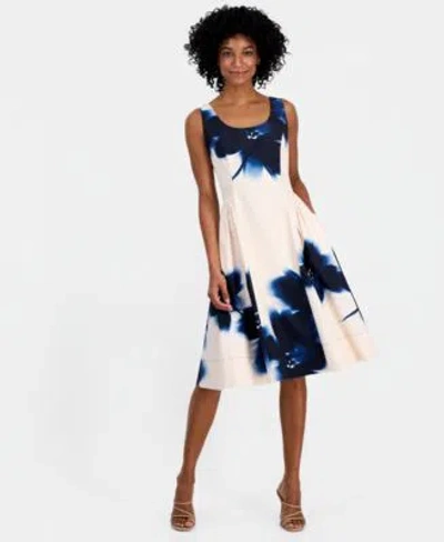 Robbie Bee Womens Scoop Neck Sleeveless Party Dress In Multi