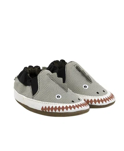 Robeez Dino Dan Soft Soles Shoes - Baby In Charcoal