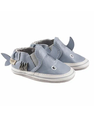 Robeez Boys' Sebastian Shark Soft Sole Shoes - Baby In Medium Blue
