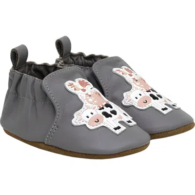 Robeez ® Fun At The Farm Crib Shoe In Gray