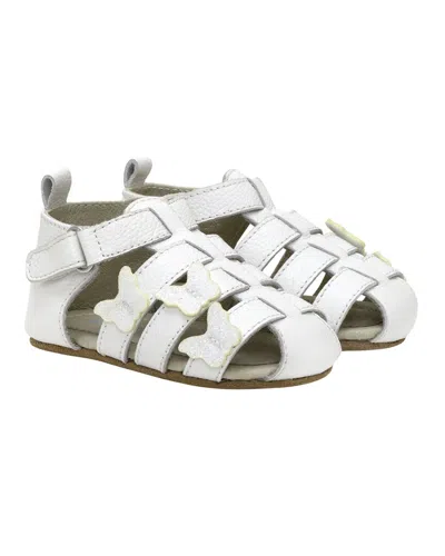 Robeez Mariposa Leather Sandal In White