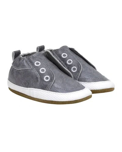 Robeez Kids' Stylish Steve Leather Soft Sole In Gray