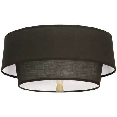 Robert Abbey 17.5 Decker Flushmount Black W/brass
