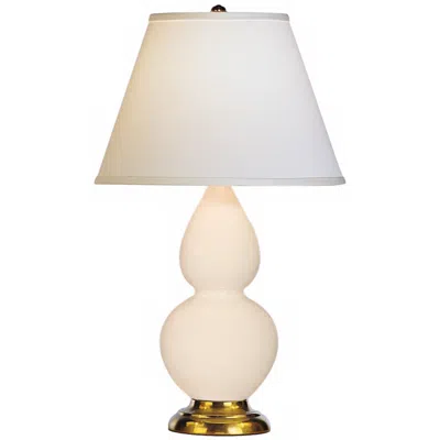 Robert Abbey 22 3/4" Bone Ceramic And Brass Table Lamp