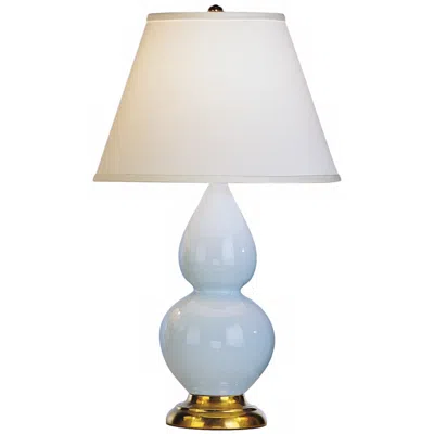 Robert Abbey 22 3/4" Brass And Light Blue Ceramic Table Lamp