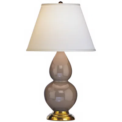 Robert Abbey 22 3/4" Brass And Taupe Brown Ceramic Table Lamp