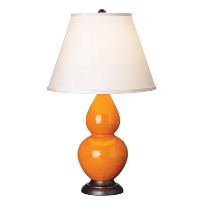Robert Abbey 22 3/4" Bronze And Pumpkin Orange Ceramic Table Lamp