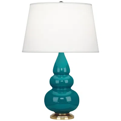 Robert Abbey 24 1/2" Triple Gourd Peacock Blue Ceramic Table Lamp