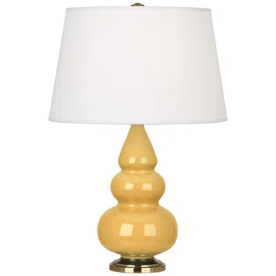 Robert Abbey 24 1/2" Triple Gourd Sunset Yellow Ceramic Table Lamp