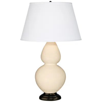 Robert Abbey 31" Bone Ceramic And Bronze Table Lamp