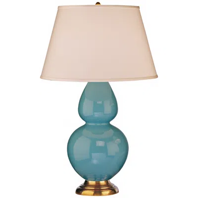 Robert Abbey 31" Egg Blue Ceramic And Brass Table Lamp
