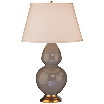 Robert Abbey 31" Taupe Ceramic And Brass Table Lamp