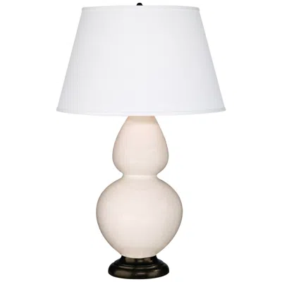 Robert Abbey 31" White Ceramic And Bronze Table Lamp