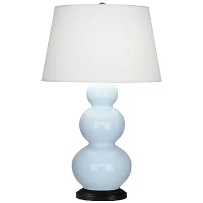 Robert Abbey 32 3/4" High Ceramic Baby Blue Triple Gourd Table Lamp