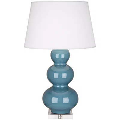 Robert Abbey 33" High Modern Triple Gourd Steel Blue Table Lamp