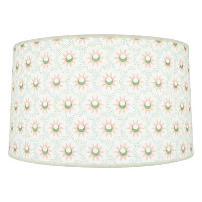 Robert Abbey Abbey Rose 11'' H Fabric Drum Lamp Shade In Pink; Green