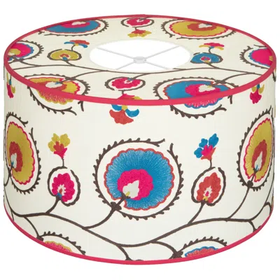 Robert Abbey Abbey Rose 19.5x11 Blossom With Shannon Magenta Trim Lamp Shade