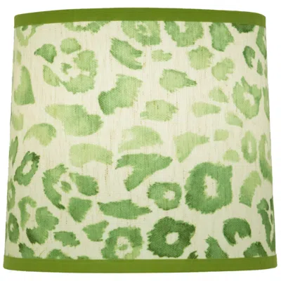 Robert Abbey Abbey Rose 6.5x6 Emerald With Verde Hoja Trim Lamp Shade