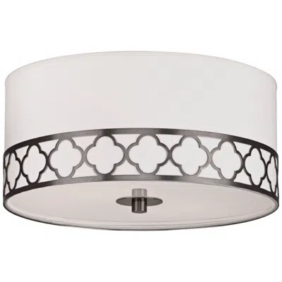 Robert Abbey Addison 17 1/2" Wide Nickel Round Ceiling Light In White