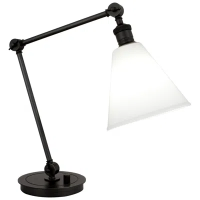 Robert Abbey Alloy 10.25" High Deep Patina Bronze And White And Polished Table Lamp