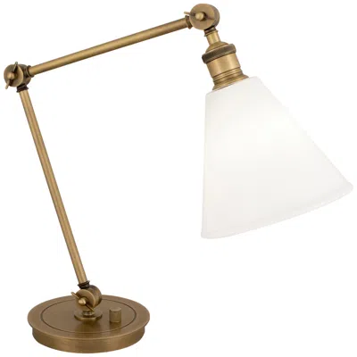 Robert Abbey Alloy 10.25" High Warm Brass White And Polished Table Lamp