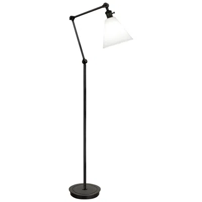 Robert Abbey Alloy 10.75" High Deep Patina Bronze And White And Polished Floor Lamp