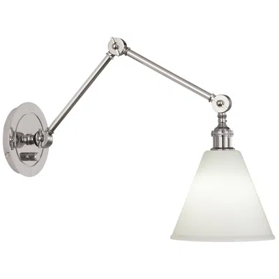 Robert Abbey Alloy 7.25" High Polished Nickel White Wall Sconce