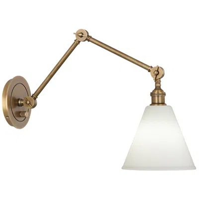 Robert Abbey Alloy 7.25" High Warm Brass & Cas White Wall Sconce