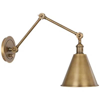 Robert Abbey Alloy Warm Brass Plug-in Swing Arm Wall Lamp With Cord Cover