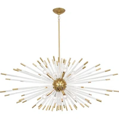 Robert Abbey Andromeda 8 - Light Sputnik Sphere Chandelier In Modern Brass