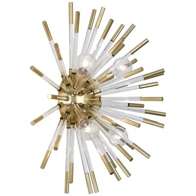 Robert Abbey Andromeda Wall Scone Modern Brass W/clear Acrylic Rods