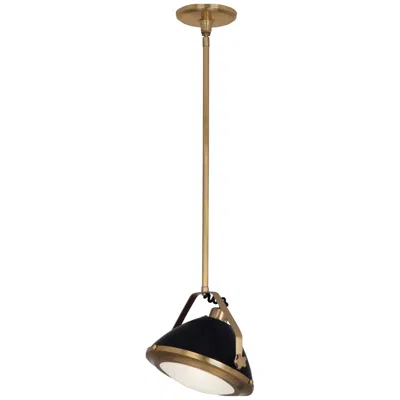 Robert Abbey Apollo Adjustable Pendant, Antique Brass Finish With Matte Black Accents
